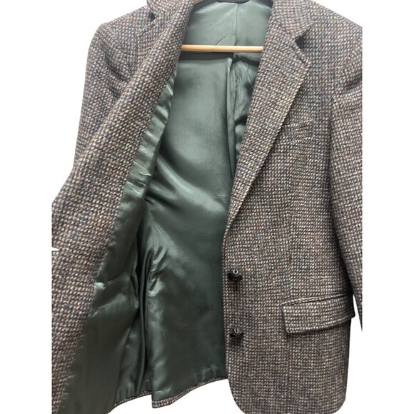 Harris Tweed Vintage 90's Gray Wool Houndstooth Tailored Blazer - Picture 6 of 9